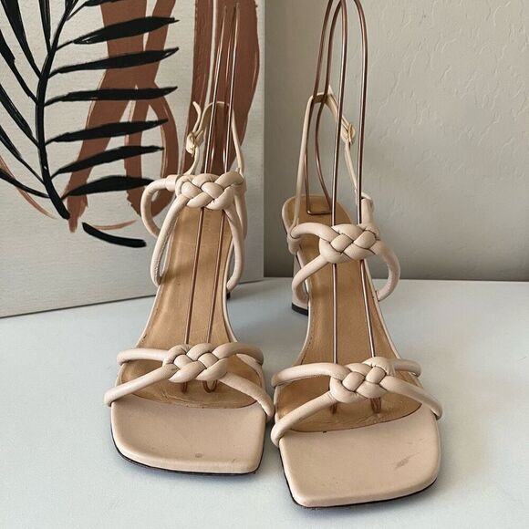 Frame‎ Le Hendrix Slingback Leather Heeled Sandals Cream Size 38 - Picture 5 of 11